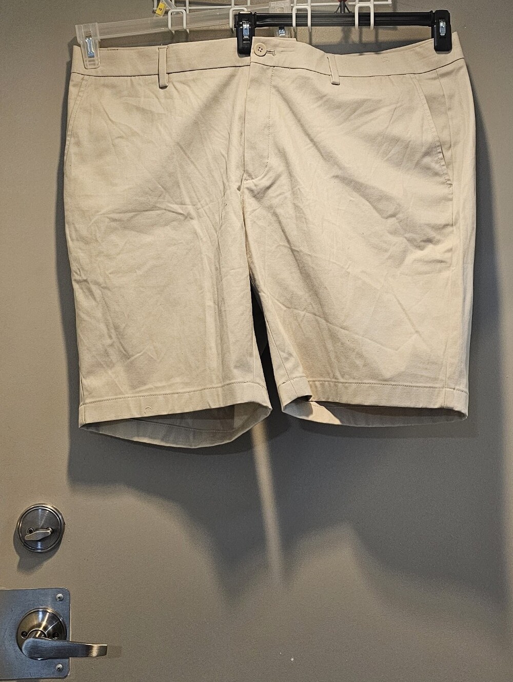 Kenneth Cole Men's Flat Front Shorts in Beige